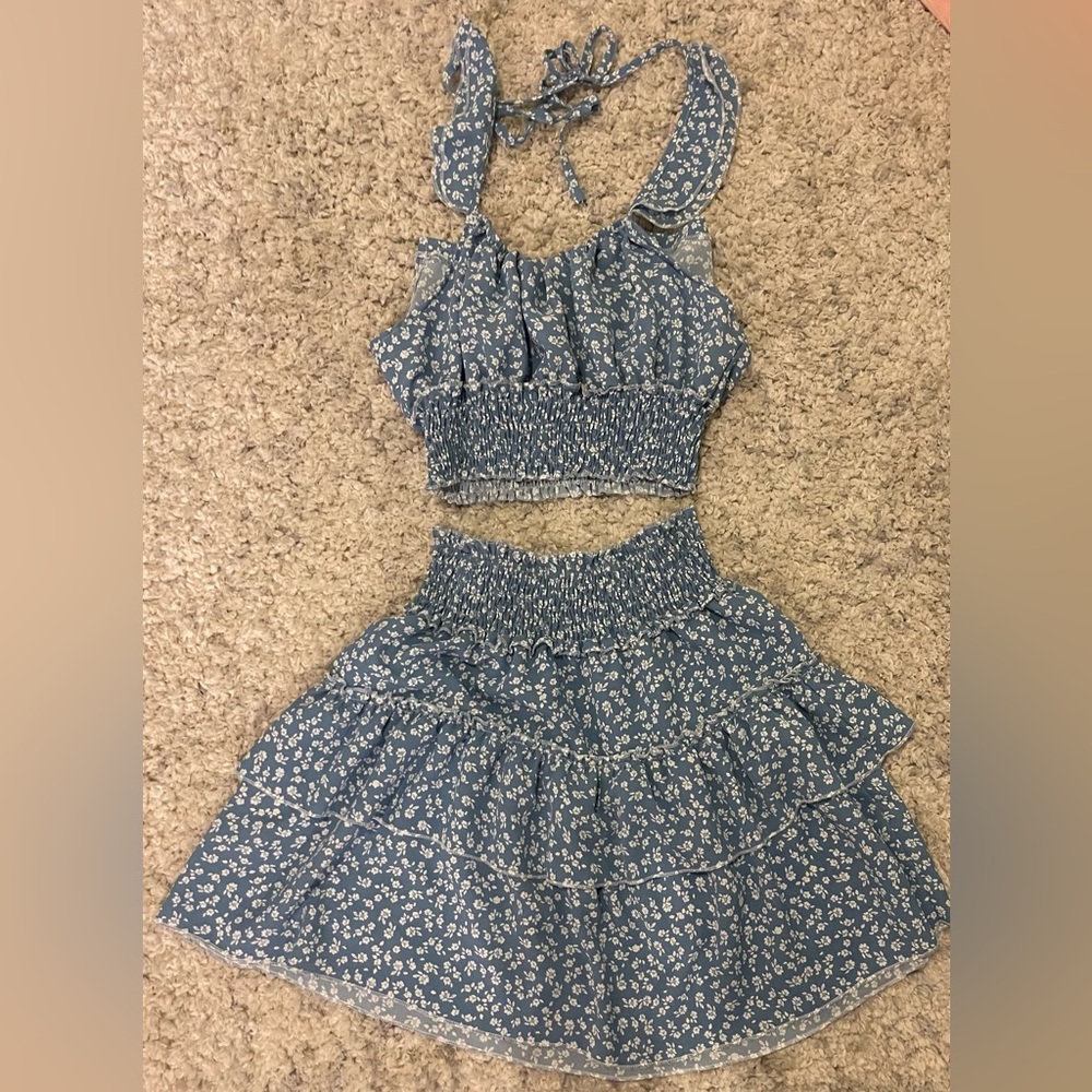 blue matching set